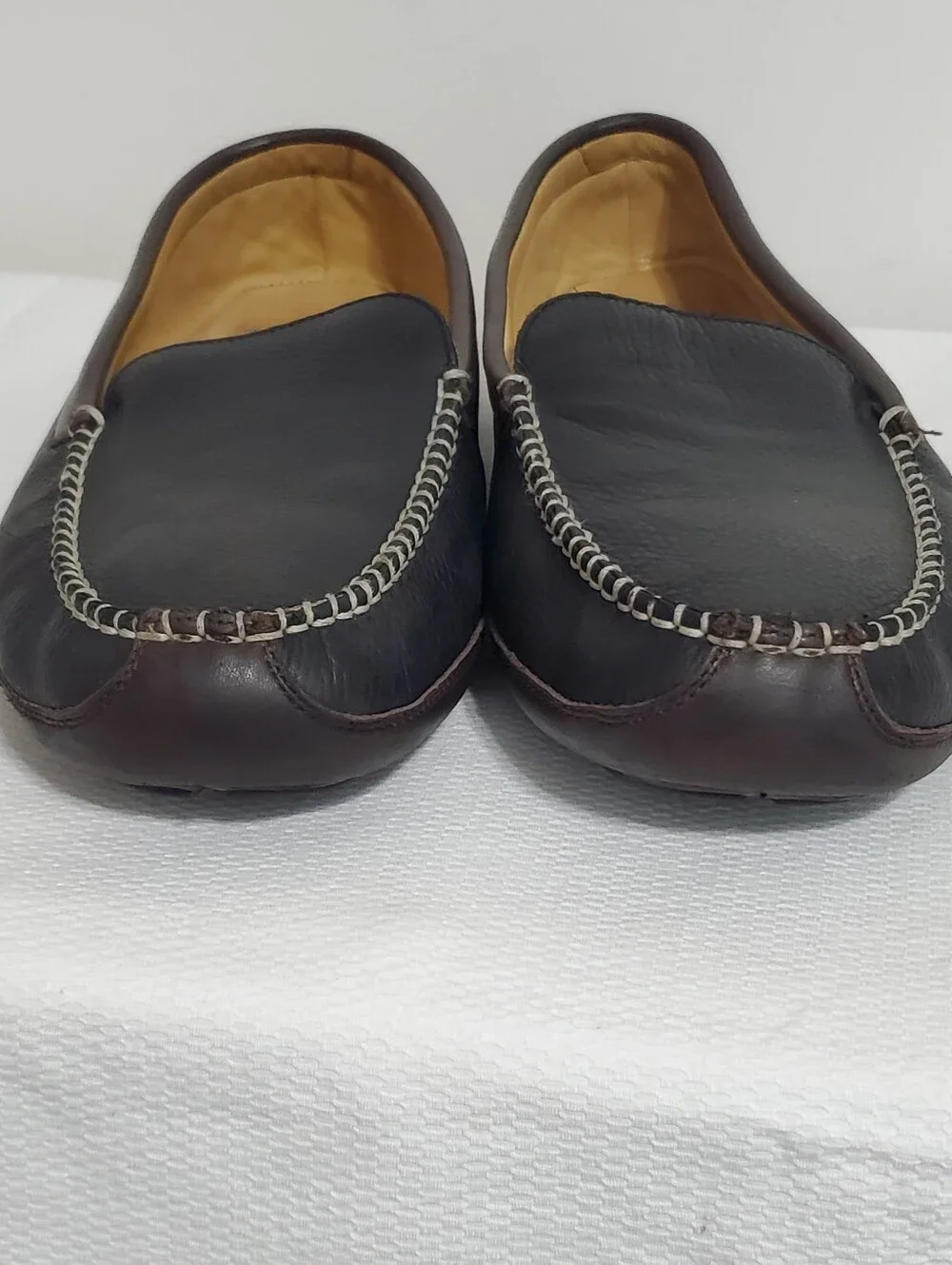 Acorn Pebbled Leather Driving Loafer Black Brown Size 13